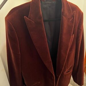Express Burgundy Velvet Blazer